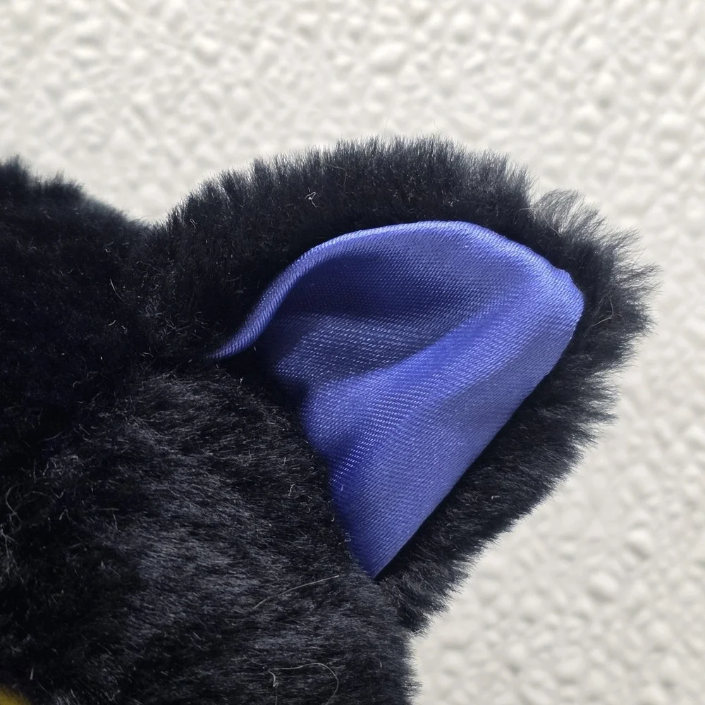 Vintage Hallmark Midnight Halloween Black Cat Blue Paws & Ears Plush